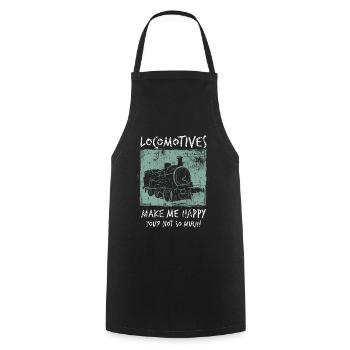 Locomotive - Cooking Apron - black - Front - AI Model Male 185 dark (185cm)