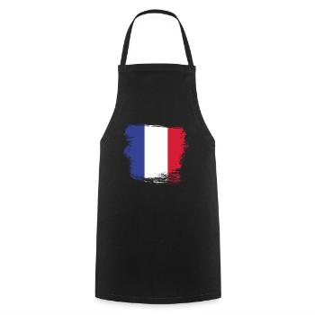 France French flag - Cooking Apron - black - Front - AI Model Male 185 dark (185cm)