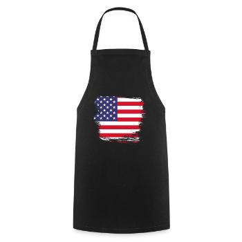 Amerika USA Flagge - Kochschürze - Schwarz - Vorne - AI Model Male 185 dark (185cm)