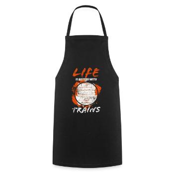 Railroad - Cooking Apron - black - Front - AI Model Male 185 dark (185cm)
