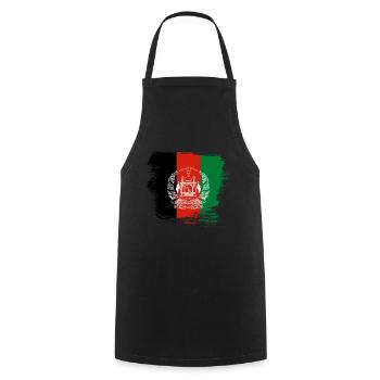 Drapeau de l’Afghanistan - Tablier de cuisine - noir - Devant - AI Model Male 185 dark (185cm)