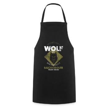 Wolf - Cooking Apron - black - Front - AI Model Male 185 dark (185cm)