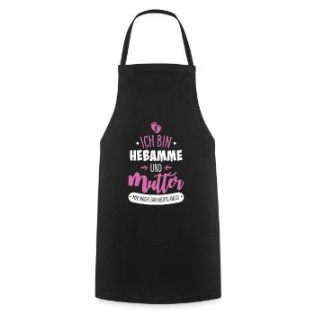 Midwife Mother - Cooking Apron - black - Front - AI Model Male 185 dark (185cm)