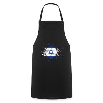Israel - Cooking Apron - black - Front - AI Model Male 185 dark (185cm)