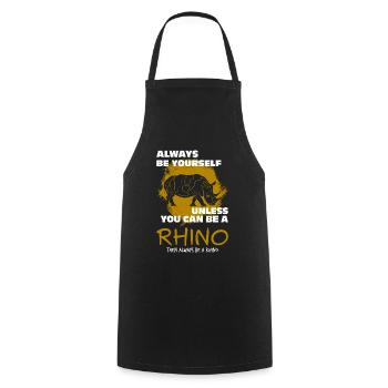 Rhinocéros - Tablier de cuisine - noir - Devant - AI Model Male 185 dark (185cm)