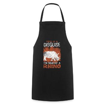 Rhinoceros - Cooking Apron - black - Front - AI Model Male 185 dark (185cm)