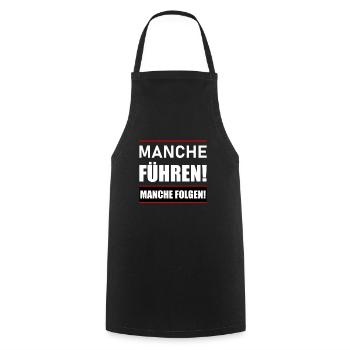 Manche führen manche folgen - Kochschürze - Schwarz - Vorne - AI Model Male 185 dark (185cm)