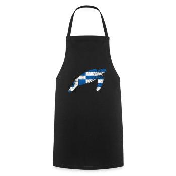 Greece - Cooking Apron - black - Front - AI Model Male 185 dark (185cm)