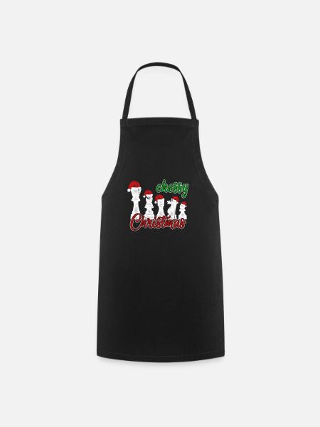 Weihnachtsgeschenk Schach Geschenkidee - Kochschürze - Schwarz