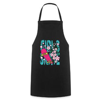 Cadeau drôle de fille de skateboard filles - Tablier de cuisine - noir - Devant - AI Model Male 185 dark (185cm)