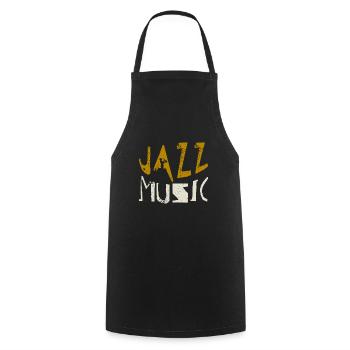 Jazz music - Cooking Apron - black - Front - AI Model Male 185 dark (185cm)