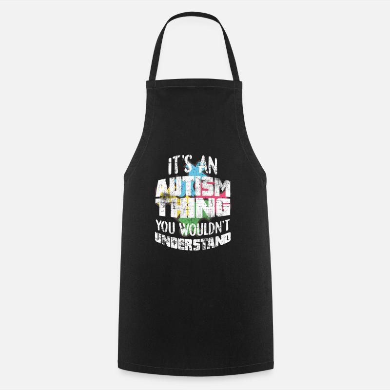 autisme - Tablier de cuisine - noir