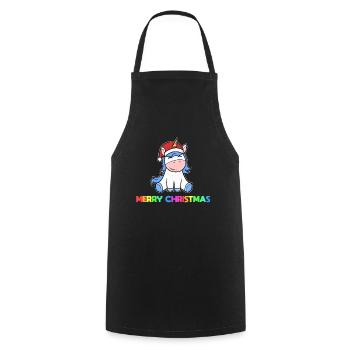 Christmas unicorn Christmas unicorn - Cooking Apron - black - Front - AI Model Male 185 dark (185cm)