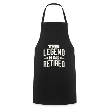 La légende est à la retraite - Tablier de cuisine - noir - Devant - AI Model Male 185 dark (185cm)