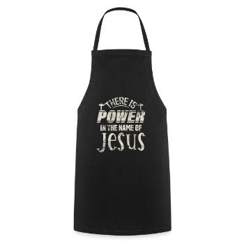 Jesus - Cooking Apron - black - Front - AI Model Male 185 dark (185cm)