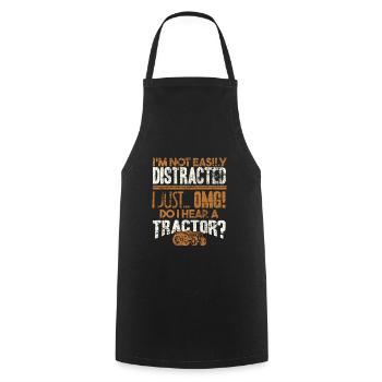 Traktor - Kochschürze - Schwarz - Vorne - AI Model Male 185 dark (185cm)