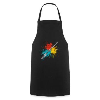 flûte - Tablier de cuisine - noir - Devant - AI Model Male 185 dark (185cm)