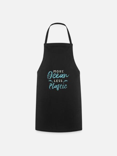 Pollution plastique - Tablier de cuisine - noir