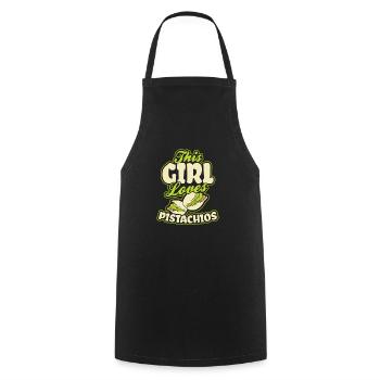 Pistache Cette fille aime le cadeau - Tablier de cuisine - noir - Devant - AI Model Male 185 dark (185cm)