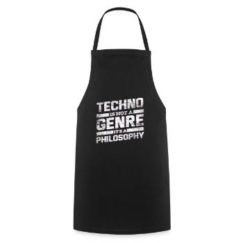 techno music - Cooking Apron - black - Front - AI Model Male 185 dark (185cm)