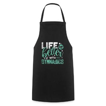 do gymnastics - Cooking Apron - black - Front - AI Model Male 185 dark (185cm)