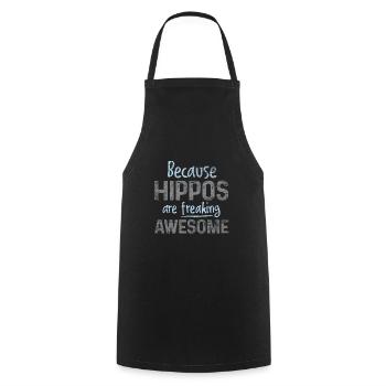 hippo - Cooking Apron - black - Front - AI Model Male 185 dark (185cm)