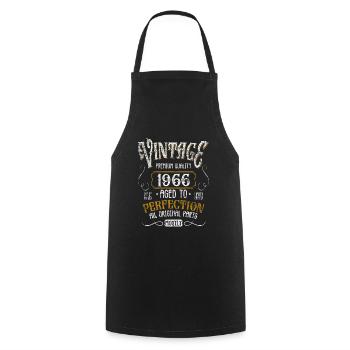 Birthday born in 1966 - Cooking Apron - black - Front - AI Model Male 185 dark (185cm)