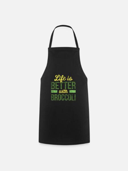 Brokkoli - Kochschürze - Schwarz