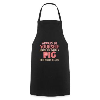 porc - Tablier de cuisine - noir - Devant - AI Model Male 185 dark (185cm)