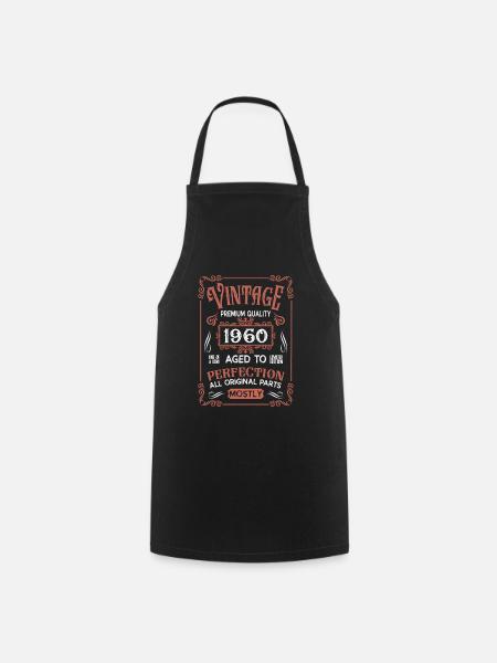 Anniversaire né en 1960 - Tablier de cuisine - noir