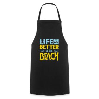 Beach - Cooking Apron - black - Front - AI Model Male 185 dark (185cm)