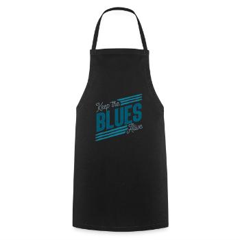 Blues - Kochschürze - Schwarz - Vorne - AI Model Male 185 dark (185cm)