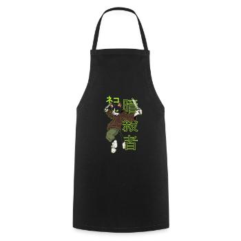 Catsassin tueur chat chat fou dame - Tablier de cuisine - noir - Devant - AI Model Male 185 dark (185cm)