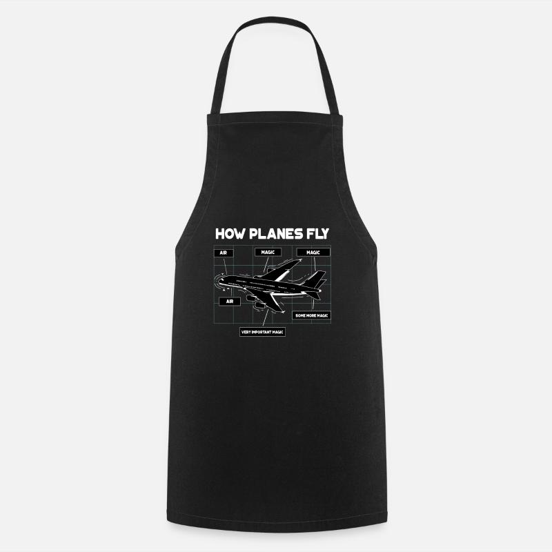How Planes Fly Design pour les élèves pilotes et - Tablier de cuisine - noir