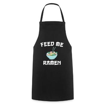 Feed Me Ramen - Cooking Apron - black - Front - AI Model Male 185 dark (185cm)
