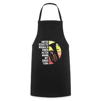 Tuba - Alter Mann Spruch Retro Tubist Geschenk - Kochschürze - Schwarz - Vorne - AI Model Male 185 dark (185cm)