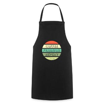 Coffee Feminism Repeat - Cooking Apron - black - Front - AI Model Male 185 dark (185cm)