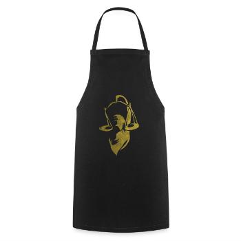 Justice Goddess of Justice - Cooking Apron - black - Front - AI Model Male 185 dark (185cm)