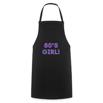 80's Girl - Kochschürze - Schwarz - Vorne - AI Model Male 185 dark (185cm)