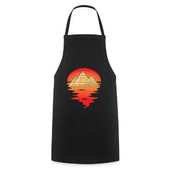 Egypte vacances coucher de soleil rétro - Tablier de cuisine - noir - Devant - AI Model Male 185 dark (185cm)