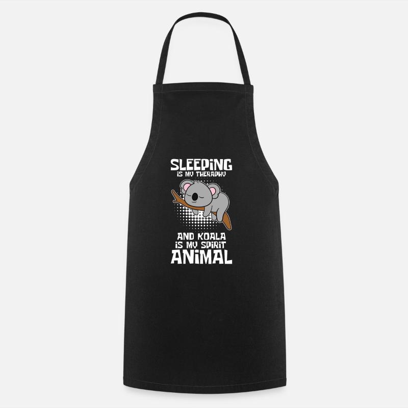 Doux Koala Dormir est ma thérapie - Tablier de cuisine - noir