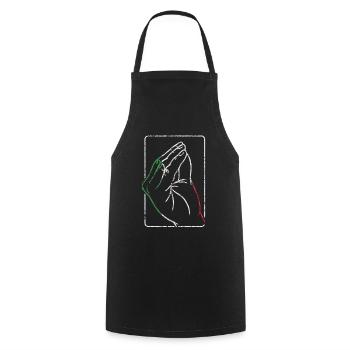 Italie Coeur italien Drapeau main Geste Fierté - Tablier de cuisine - noir - Devant - AI Model Male 185 dark (185cm)