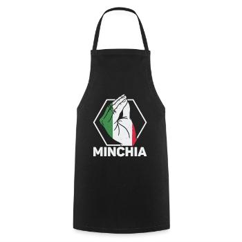 Italien Minichia Lustige Zitate Sprüche Italienisc - Kochschürze - Schwarz - Vorne - AI Model Male 185 dark (185cm)