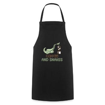 Coffee and snake - Tablier de cuisine - noir - Devant - AI Model Male 185 dark (185cm)