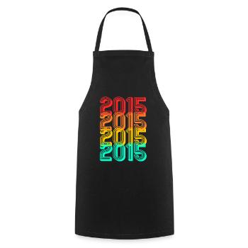 Born in 2015 Vintage 2015 Gift Birthday - Cooking Apron - black - Front - AI Model Male 185 dark (185cm)
