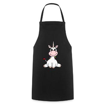 Licorne Assise Enfants Licorne Fille Cadeau - Tablier de cuisine - noir - Devant - AI Model Male 185 dark (185cm)