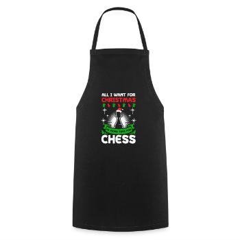 Schach Weihnachten Mehr Zeit für Schach - Kochschürze - Schwarz - Vorne - AI Model Male 185 dark (185cm)