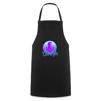 Podcast Radio On Air Vintage 80s - Cooking Apron - black - Front - AI Model Male 185 dark (185cm)