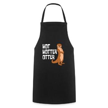 Otter and Sea Otter Hot Hotter Otter - Cooking Apron - black - Front - AI Model Male 185 dark (185cm)