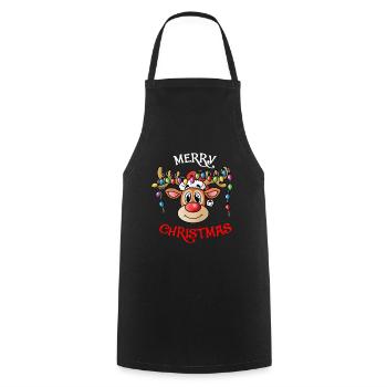 Rennes Joyeux Noël Noël Drôle - Tablier de cuisine - noir - Devant - AI Model Male 185 dark (185cm)